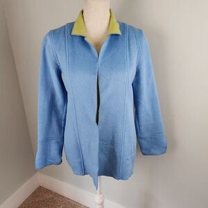 Harve Benard Two Tone Open Wool Blend Cardigan Jacket Size 4